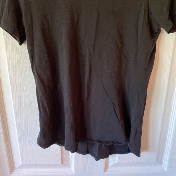 Rachel Roy Women’s Small Black Top Blouse Round Neck Stretch Lightweight - Picture 4 of 9